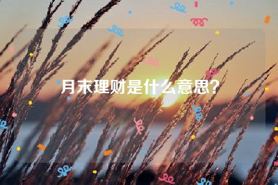 月末理财是什么意思？